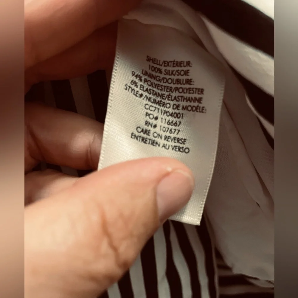 Alice + Olivia striped silk tie blouse, small - Picture 8 of 9